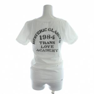 HYSTERIC GLAMOUR Tシャツ F 白 ホワイト 半袖 ロゴプリント 胸ポケット /AP