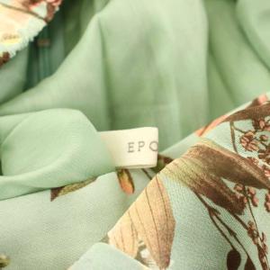 EPOCA ペールフラワープリントフレアスカート ミモレ ロング 花柄 38 緑 グリーン マルチカラー M5S19849