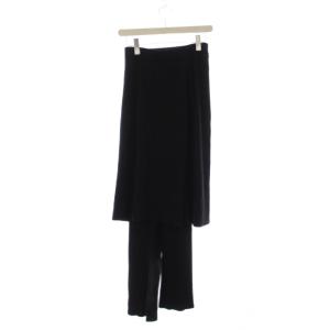 24AW レギンス付きスカート ウール 36 黒 無地 ロング丈 /JP