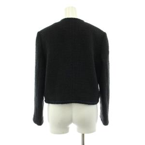 IENA 24AW ツイードシャツブルゾン ノーカラージャケット 36 黒 ブラック 24010900113030