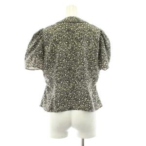 IENA イエナ-25SS MONOボタニーVネックブラウス シャツ 半袖 花柄 黒 