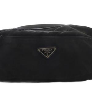 PRADA クラッチバッグ ポーチ ロゴ 黒 ブラック /SR OH
