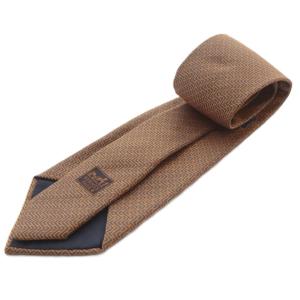 HERMES ネクタイ 総柄 オレンジ 紺 ネイビー 758994T /SR OH