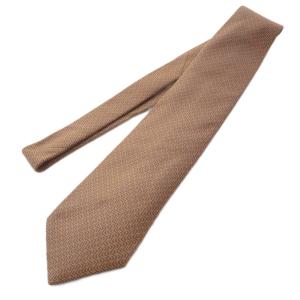 HERMES ネクタイ 総柄 オレンジ 紺 ネイビー 758994T /SR OH