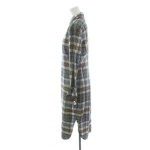 POLO RALPH LAUREN シャツワンピース ロング丈 長袖 チェック柄 4 青 ブルー 緑 グリーン 黄 イエロー /AN77