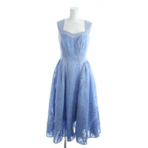 23SS オパールドレス ワンピース 0 青 ブルー 花柄 スクエアネック ノースリーブ SWF0231103