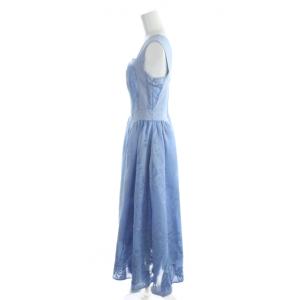 SNIDEL 23SS オパールドレス ワンピース 0 青 ブルー 花柄 スクエアネック ノースリーブ SWF0231103