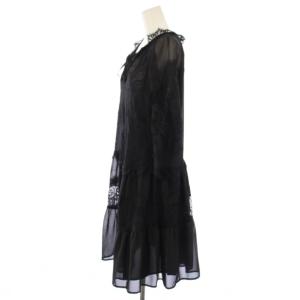 BLUGIRL BLUMARINE ワンピース 総レース 長袖 ひざ丈 I40 黒 150505685 /TK