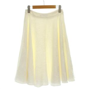 Blumarine スカート ひざ丈 F 白 ホワイト 花柄 エンボス加工 /GP