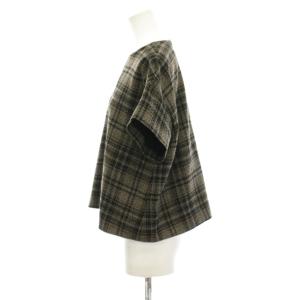 23区 23AW ツイーディーエトワール ブラウス シャツ 38 半袖 チェック柄 BLWOCA0307 グレー