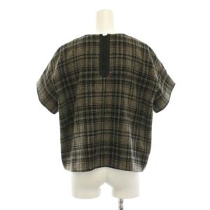 23区 23AW ツイーディーエトワール ブラウス シャツ 38 半袖 チェック柄 BLWOCA0307 グレー