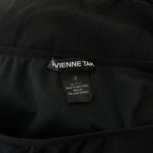 VIVIENNE TAM スカート 0 黒 ロング丈 フリル裾 透かしデザイン /JP