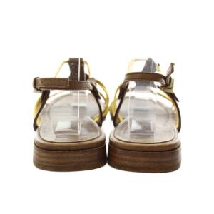 PRADA サンダル ストラップ レザー 37 ゴールド色 茶 ブラウン /AN50