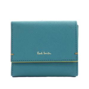 財布 三つ折り 小銭入れ レザー 青 ブルー /AN64