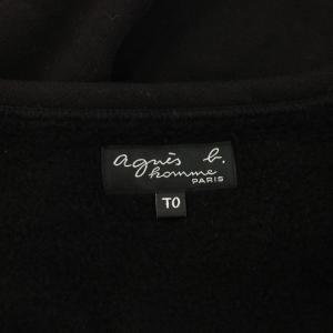 Agnes b. homme カーディガンプレッション クルーネック 長袖 裏起毛 T0 黒 ブラック ET84M001 /YT