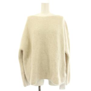 25AW フォックスウールボリュームスリーブニット セーター F 白 アイボリー 長袖 ボートネック SHM25280