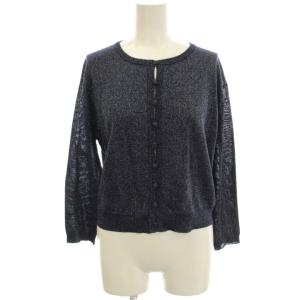 カーディガン ラメ ニット 長袖 1 ネイビー 紺 015-275700 /G