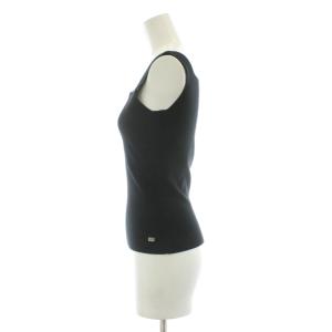 FOXEY BOUTIQUE ニットタンクトップ カットソー ノースリーブ スクエアネック 黒 ブラック 22120 /KU