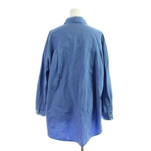 Spick&Span シャツ ブラウス 38 青 ブルー 長袖 無地 パールボタン /AP