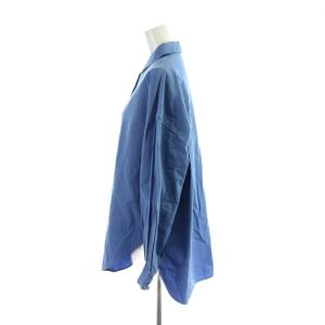 Spick&Span シャツ ブラウス 38 青 ブルー 長袖 無地 パールボタン /AP