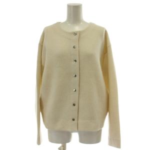 25AW FOX接結ニットジャケット カーディガン F アイボリー ラウンドネック 長袖 スナップボタン