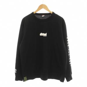 LONG SLEEVE TEE 長袖 Tシャツ ロンT L 黒 ブラック クルーネック ロゴプリント NAG-F24-SUPLEX-CS01