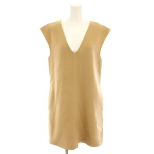 バーレイブラウンスリーブレスウールドレス Barley Brown Sleeveless Wool Dress