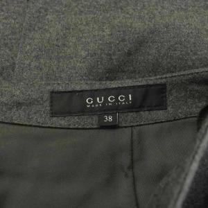 GUCCI タイトスカート ミニ ホースビット ウール カシミヤ混 38 グレー 221805 ZU032 /KU