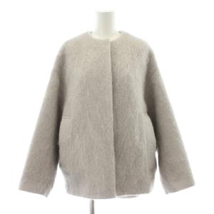 23AW シャギークルーネックショートコート 36 グレー 23011938102140