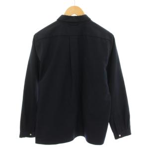 YAECA コーチシャツ COACH SHIRT 長袖 ウール M 紺 ネイビー 12160 /YT