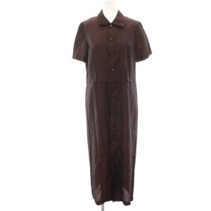 AD1995 シャツワンピース 赤 レッド 半袖 フロントボタン ロング マキシ TO100210 /HN