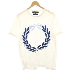 × FRED PERRY AD2020 Tシャツ カットソー M 白 ホワイト 月桂樹プリント ラウンドネック