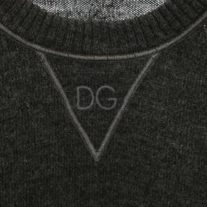 DOLCE&GABBANA ニット セーター クルーネック 長袖 ロゴ刺繍 50 グレー G6095K/F65RV /YT