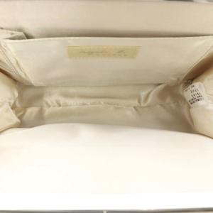Agnes b. VOYAGE ハンドバッグ ワンハンドル アイボリー 光沢 長方形 金具留め具 /RI OS