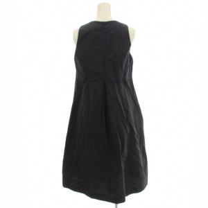 S Max Mara ノースリーブ ワンピース バイカラー ひざ丈 36 ネイビー 黒 92261339070 /G