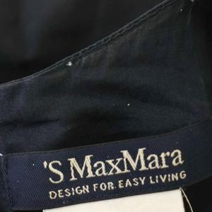S Max Mara ノースリーブ ワンピース バイカラー ひざ丈 36 ネイビー 黒 92261339070 /G