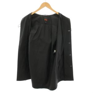 Y-3 ヨウジヤマモト アディダス adidas ジップコート アウター フード ロゴプリント XS 黒 ブラック