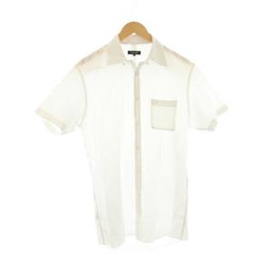 シャツ LL 白 ホワイト ストライプ柄 半袖 レギュラーカラー D1L60-121-D1 /JP