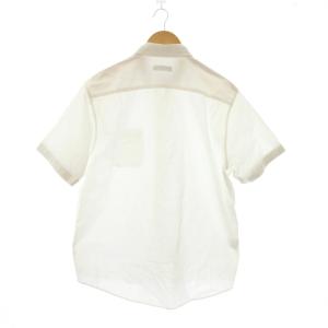 BURBERRY BLACK LABEL シャツ 4 白 ホワイト 半袖 ボタンダウン ポケット付き D1M33-532-02 /JP