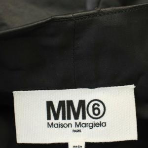 MM6 Maison Margiela エコレザー ノースリーブ ワンピース Vネック フェイクレザー 36 黒 ブラック S52CT0552