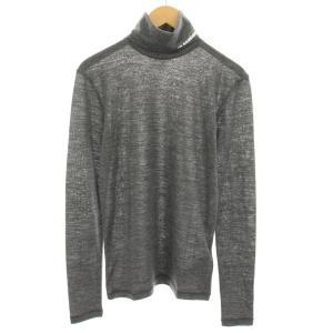 Tシャツ ロンT カットソー タートルネック 長袖 ロゴプリント S グレー J47GC0020 /YT