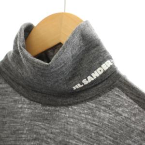 JIL SANDER＋ Tシャツ ロンT カットソー タートルネック 長袖 ロゴプリント S グレー J47GC0020 /YT