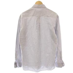 Maison Kitsuné ボタンダウンシャツ カジュアルシャツ M 白 ホワイト 紺 ネイビー ストライプ 長袖 /HN