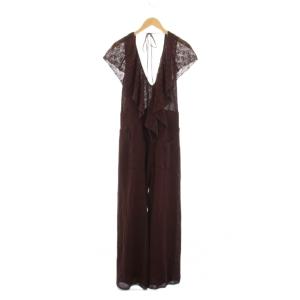 MEDI RUFFLE KNIT ROMPERS オールインワン ロンパース レース M 茶 0225105931170