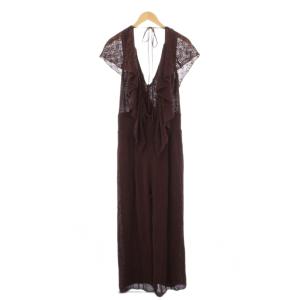 Ameri VINTAGE MEDI RUFFLE KNIT ROMPERS オールインワン ロンパース レース M 茶 0225105931170