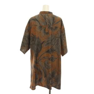 Ameri VINTAGE KEITA MARUYAMA ケイタマルヤマ 23SS ワイドシャツ バンドカラー 総柄 半袖 F ブラウン