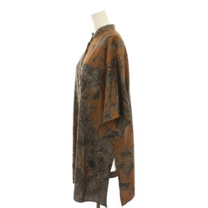 Ameri VINTAGE KEITA MARUYAMA ケイタマルヤマ 23SS ワイドシャツ バンドカラー 総柄 半袖 F ブラウン