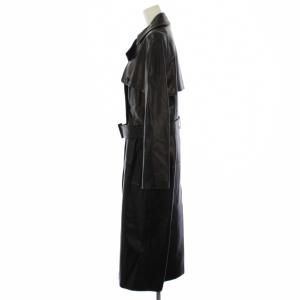 CELINE ヴィンテージ ラムレザー トレンチコート 36 ブラック