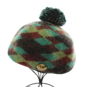 Vivienne Westwood オーブ ベレー帽 ウール モヘヤ混 S M ブラウン グリーン