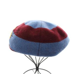 Vivienne Westwood ベレー帽 ハート ウール ボルドー ライトブルー